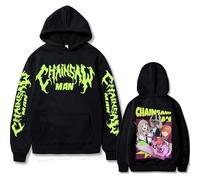 MDEM Japanese Anime Chainsaw Man Hoodie Male Denji Power Makima Double Sided Print Hooded Fashion Oversized Men Women Hoody Clothes-style8||M