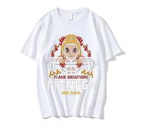 MDEM Japanese Anime Demon Slayer T-Shirt Kimetsu No Yaiba T Shirt Rengoku Kyoujurou Flame Breathing Fitness Gym T Shirts Streetwear-style1||XXL