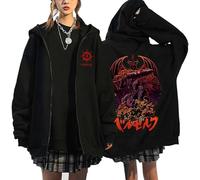 MDEM Japanese Berserk Zip Up Jackets Anime Guts Eyes Graphics Hoodies Hip Hop Streetwear Sweatshirts Unisex Loose Y2K Cardigan Coats-style2||M
