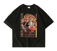 MDEM Retro Slayer Flame Hashira T-Shirt Demon Slayer Rengoku T Shirt Men Women Kimetsu No Yaiba Tshirt Japanese Anime Tshirts Tops-style8||M