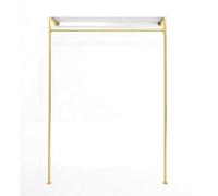 MDEPYCO Modern Simple Industrial Pipe Hanging Rods Clothing Rack,Retail Display Wall Mounted Storage Clothes Hanging Shelf, Wood Garment Rack (Gold, 47.2" L)