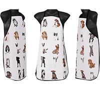 MDERL Chef Apron, Unisex Apron Waterproof Adjustable Apron for Men Women Perfect for Kitchen Cooking Restaurant Baking Gardening BBQ Coffee House, Professional PVC Apron (White - Dogs & Cats)