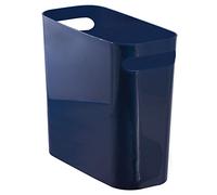 mDesign Bathroom Bin - Bedroom Bin & Rubbish Bin for Bedrooms, Bathrooms, Home and Offices - Waste Paper Bins Small Bin - Navy