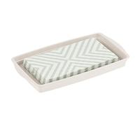 mDesign Bathroom Storage Tray for Makeup & Jewellery - Small Bathroom Accessory with Handles for Makeup Storage or Use as Watch Tray - Organiser for Bathroom, Cupboard or Chest of Drawers - Beige