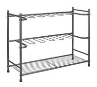 mDesign Boot Storage and Organizer Rack, Space-Saving Holder for Rain Boots, Riding Boots, Dress Boots - Holds 6 Pairs - Sleek, Modern Design, Sturdy Steel Construction - Graphite Gray