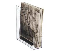 mDesign Desk Organiser - Plastic Magazine, Paper and Document Holder - Ideal for Important Documents and File Storage - Clear