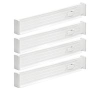 mDesign Drawer Organisers - Set of 4 - Drawer Dividers for Practical Kitchen Storage - Drawer Insert for Kitchen and Bedroom Drawers - White