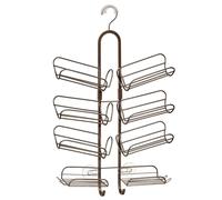 mDesign Hanging Metal Shower Caddy - Bottle Organizer Shelf with Hooks for Shower, Bath - Hanging Shower Caddy Rack for Shampoo, Conditioner - Shower Hanging Organizer - Concerto Collection - Bronze