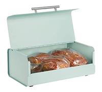 mDesign Kitchen Bread Bin - Kitchen Storage Container for Bread Loaves, Buns, Sliced Pans and More - Bread Box with Hinged Lid to Keep Food Fresh - Mint Green