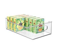 mDesign Kitchen Storage Box - Stackable Food Storage Box for The Kitchen - Storage Bin for Cans, Packets, Fresh Produce and More - 36.8 cm x 20.3 cm x 10.2 cm - Clear