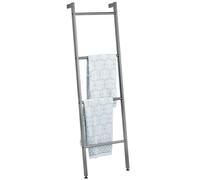 mDesign Ladder Style Towel Rail - Free-Standing Towel Rack with 4 Levels for Bath Towels and More - Modern Towel Ladder with Rust-Resistant Finish - Graphite