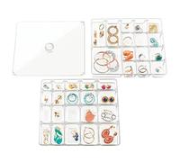 mDesign Makeup Organiser - Practical Cosmetics Storage Box with 2 Drawers and Shelf Space for Nail Polish, Lip Stick, Jewellery and More - Ideal Plastic Drawer Storage - Transparent/Clear