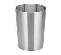 mDesign Metal Wastepaper Bin - Compact Metal Bathroom Bin - Versatile Rubbish Basket for Home and Office - Brushed