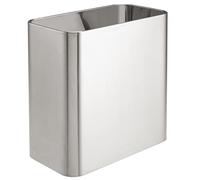 mDesign Metal Wastepaper Bin - Compact Rectangular Bathroom Bin - Rubbish Basket for Home and Office - Chrome