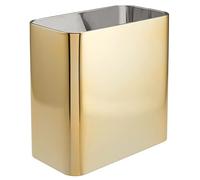 mDesign Metal Wastepaper Bin - Compact Rectangular Bathroom Bin - Rubbish Basket for Home and Office - Gold