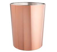 mDesign Metal Wastepaper Bin - Stainless Steel Bathroom Trash Can - Rubbish Basket for Home and Office - Rose Gold