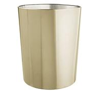 mDesign Metal Wastepaper Bin - Stainless Steel Bathroom Trash Can - Rubbish Basket for Home and Office - Soft Brass