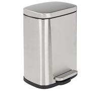 mDesign Pedal Bin - 5 L Stainless Steel Metal Waste Bin with Pedal, Lid and Plastic Insert - Small Household Rubbish Bin for Bathroom and Kitchen or as Office Bin etc. - Matte Silver