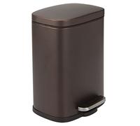 mDesign Pedal Bin - 5 L Stainless Steel Metal Waste Bin with Pedal, Lid and Plastic Insert - Small Household Rubbish Bin for Bathroom and Kitchen or as Office Bin etc. - Bronze