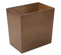 mDesign Practical Bathroom Bin - Stylish Rubbish Bin Made of Wood Fibre with Bamboo Look - Compact Waste Paper Bin - Brown