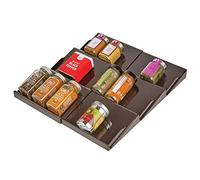 mDesign Seasoning and Spice Rack - Expandable Spice Storage - 3-Tiered Drawer Organiser for Kitchen, Bathroom and Office - Bronze