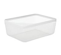 mDesign Set of 4 Wire Storage Basket - Wire Basket for Storing Diverse Items - Metal Basket for Kitchen, Bedroom, Bathroom - 40.6 cm x 30.5 cm x 15.2 cm - White