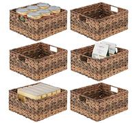 mDesign Storage Baskets - Bathroom and Bedroom Storage Basket Set - Wardrobe Organiser Baskets for Clothes, Shoes and Accessories - Pack of 6 - Brown Ombre