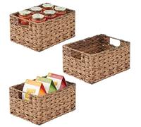mDesign Storage Baskets - Bathroom and Bedroom Storage Basket Set - Wardrobe Organiser Baskets for Clothes, Shoes and Accessories - Pack of 3 - Brown Ombre