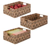 mDesign Storage Baskets - Pack of 3 - Brown Ombre