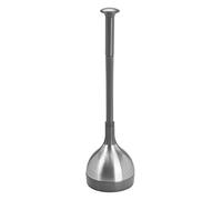 mDesign Stylish Plunger - Toilet Unblocker for Clearing a Blocked Toilet - A Modern Design Toilet Plunger Made of Plastic and Rubber - Black/Silver