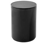 mDesign Swing Lid Bathroom Bin - Small Round Rubbish Bin for Bathroom or Bedroom - Practical Small Waste Bin with Swing Lid - Black