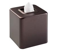 mDesign Tissue Box - Decorative Tissue Box Holder for Bedrooms, Bathrooms and More - Square Tissue Box Cover for Facial and Cosmetic Tissues - Bronze
