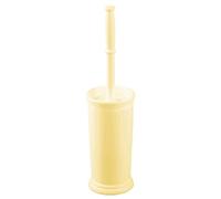 mDesign Toilet Bowl Brush and Holder - Covered Bathroom Brush - Standing Scrubber in Modern Holder - Space Saving, Deep Cleaning for Toilet - Hyde Collection - Light Yellow