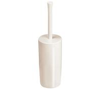 mDesign Toilet Brush Holder - Slim, Plastic Toilet Brush Set - Essential Freestanding Toilet Brush and Holder - Cream