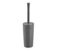 mDesign Toilet Brush with Holder - Plastic Free Standing Toilet Brush Set - Includes Hygienic Toilet Brush Holder and Brush - Slate