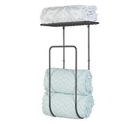 mDesign Towel Rail Wall-Mounted Storage Solution for Bathroom Accessories Towel Rack for Storing Face Cloths, Hand Towels, Bath Towels and More Matte Black