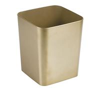 mDesign Waste Collector Bin Made of Plastic - Smart Paper Baskets for Bathroom, Office, and Bedroom - Large Trash Cans for Paper - Brass