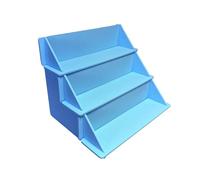 MDF Blue 3 Tier Solid Back Display Craft Table Stand - Size 370mm x 324mm x 320mm - For Craft Fairs, Market Stall Display Shelf, Shop Display Stands, Makeup Stand, Perfume display shelf