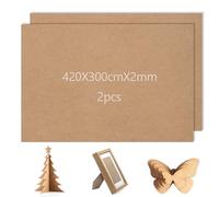 MDF Board 2mm, 42x30cm A3 Hardboard Sheets, Medium Density Unfinished Wood Fiberboard for Home Decoration, Arts, DIY Crafts Projects, Modelling, Painting and Engraving, Wooden Ornaments, 2 Pack