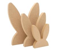 MDF Bunny Ears Multiple Sizes - Freestanding 18mm Wooden Craft Shape Blank Décor DoodleTech (Size: 100mm / Pack: 3)