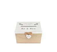 MDF Card Box "Best Wishes To The Mr & Mrs" Love story Light Beige One Size