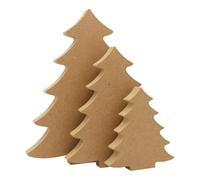 MDF Christmas Tree S2 Multiple Sizes - Freestanding 18mm Wooden Craft Shape Blank Décor DoodleTech (Size: 200mm / Pack: 2)