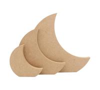 MDF Crescent Moon Multiple Sizes - Freestanding 18mm Wooden Craft Shape Blank Décor DoodleTech (Size: 150mm / Pack: 5)