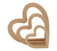 MDF Hollow Slanted Heart Multiple Sizes - Freestanding 18mm Wooden Craft Shape Blank Décor DoodleTech (Size: 150mm / Pack: 2)