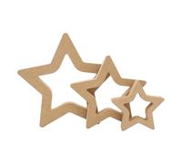 MDF Hollow Star Multiple Sizes - Freestanding 18mm Wooden Craft Shape Blank Décor DoodleTech (Size: 200mm / Pack: 1)