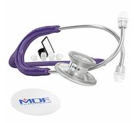 MDF Acoustica Lightweight Stethoscope for Doctors, Nurses, Students, Home Health Use, Adult, Dual Head, Purple Tube, Silver Chestpiece-Headset, MDF747XP08
