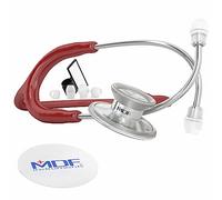 MDF Instruments, Acoustica Lightweight Stethoscope for Doctors, Nurses, Students, Home Health Use, Adult, Dual Head, Burgundy Tube, Silver Chestpiece-Headset, MDF747XP17
