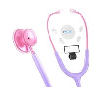 MDF Instruments, Acoustica Lightweight Stethoscope for Doctors, Nurses, Students, Home Health Use, Adult, Dual Head, Pastel Purple Tube, Pink Pinkore Chestpiece-Headset, MDF747XPPO07