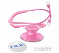 MDF Instruments,Acoustica Lightweight Stethoscope for Doctors, Nurses, Students, Home Health Use, Adult, Dual Head, Pink Tube, Pink Pinkore Chestpiece-Headset, MDF747XPPO01