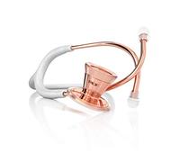 MDF Instruments, Instruments Classic Cardiology White Glitter Rose Gold Dual Head Stethoscope - with Stainless Steel Chestpiece and Headset (MDF797-WGLRG)